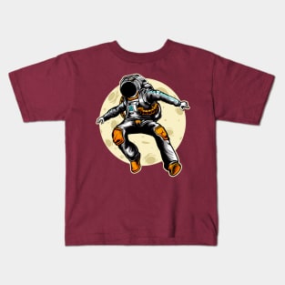 astronaut illustration moon Kids T-Shirt